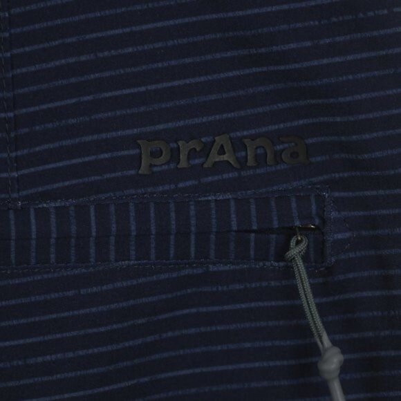 Prana Saxton Men's Size 31 Blue Striped Quick Drying Flat Front Bermuda Shorts - Picture 6 of 9